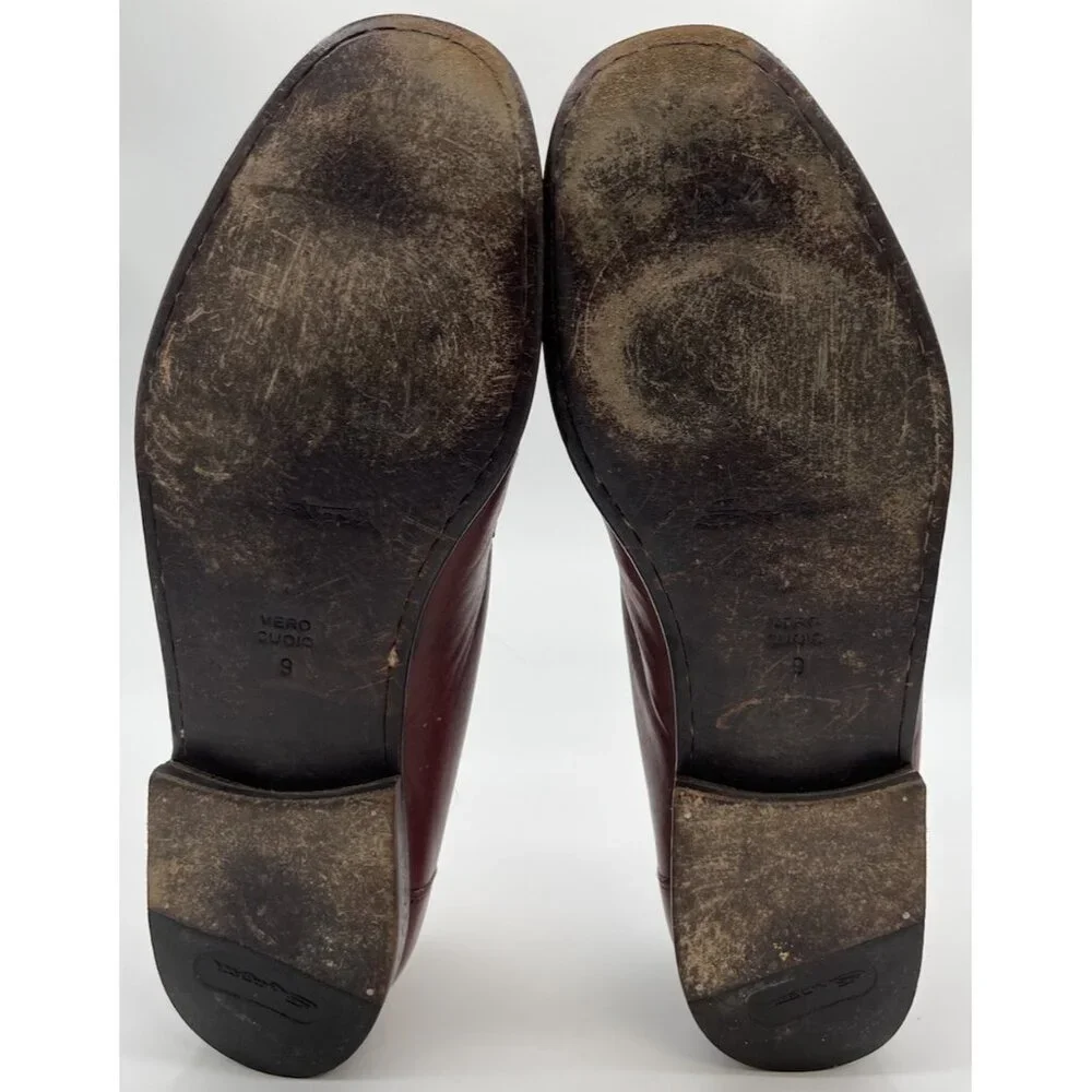 Santoni Brown Leather Penny Loafers Men’s Size 9D Dress Shoes Made In Italy - Picture 8 of 11